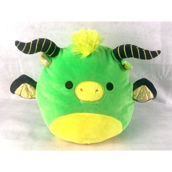 Squishmallows Blacklight Bethuna the Horned Dragon Green & Yellow 12" Plush Toy - Picture 1 of 11